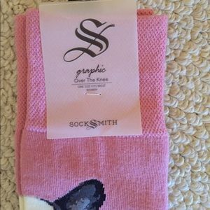 SockSmith over the knee socks Frenchie Pink NWT
